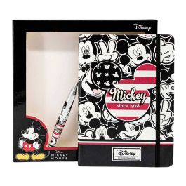 Caja Regalo con Diario y Bolígrafo U.S.A. Disney Mickey Mouse Negro
