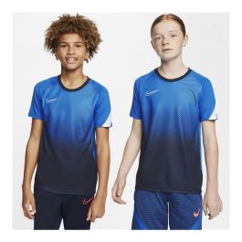 Camiseta de Fútbol de Manga Corta para Niños Nike Dri-FIT Academy Azul