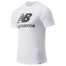 Camiseta de Manga Corta Hombre New Balance Essentials Stacked Blanco