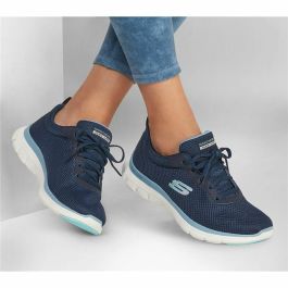 Zapatillas de Running para Adultos Skechers Flex Appeal 4.0 Mujer Azul oscuro
