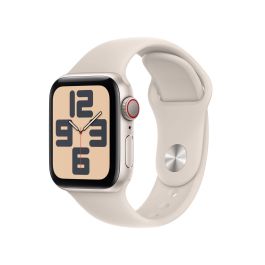 Apple Watch SE 2 Gen 2023/ GPS/ Cellular/ 40mm/ Caja de Aluminio Blanco Estrella/ Correa Deportiva Blanco Estrella S/M