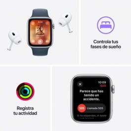 Apple Watch SE 2 Gen 2023/ GPS/ Cellular/ 44mm/ Caja de Aluminio Plata/ Correa Deportiva Loop Azul Invierno