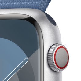 Apple Watch Series 9/ GPS/ 45mm/ Cellular/ Caja de Aluminio Plata/ Correa Deportiva Loop Azul Invierno