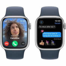Apple Watch Series 9 GPS - 41 mm - Caja de aluminio plateada - Correa deportiva azul tormenta - M/L