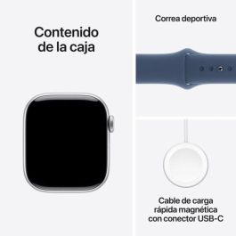 Apple Watch Series 10/ GPS/ 42mm/ Caja de Aluminio / Correa Deportiva Azul Denim S/M