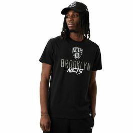 Camiseta de Manga Corta Hombre New Era Brooklyn Nets NBA Script Negro