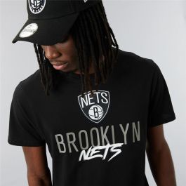 Camiseta de Manga Corta Hombre New Era Brooklyn Nets NBA Script Negro