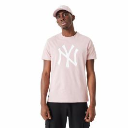 Camiseta de Manga Corta New Era MLB League Essentials New York Yankees Rosa claro Unisex