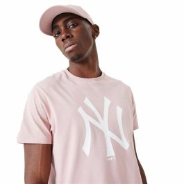 Camiseta de Manga Corta New Era MLB League Essentials New York Yankees Rosa claro Unisex