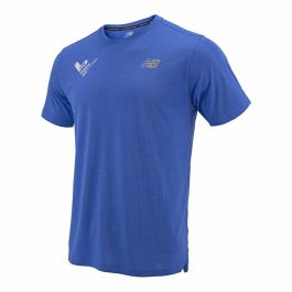 Camiseta de Manga Corta Hombre New Balance Valencia Marathon Azul