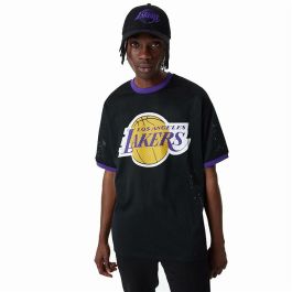 Camiseta de baloncesto New Era Mesh LA Lakers Negro