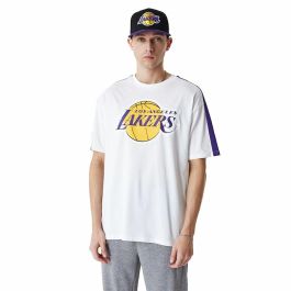Camiseta de Manga Corta Hombre New Era NBA Colour Block LA Lakers Blanco