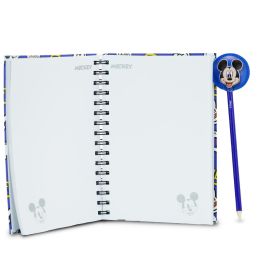 Caja Regalo con Cuaderno y Lápiz Fashion Grins Disney Mickey Mouse Azul