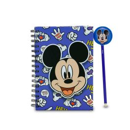 Caja Regalo con Cuaderno y Lápiz Fashion Grins Disney Mickey Mouse Azul