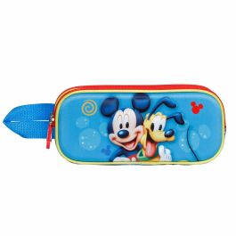 Estuche Portatodo 3D Doble Pluto Disney Mickey Mouse Azul