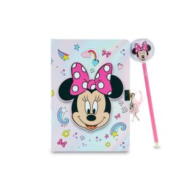 Caja Regalo con Diario Llave y Lápiz Fashion Laugh Disney Minnie Mouse Rosa