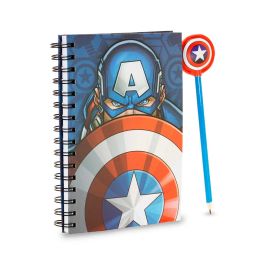 Caja Regalo con Cuaderno y Lápiz Fashion Patriot Marvel Capitán América Multicolor