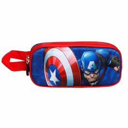 Estuche Portatodo 3D Doble Patriot Marvel Capitán América Multicolor