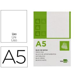 Bloc Notas Liderpapel Liso A5 80 Hojas 60 gr-M2 Perforado 6 unidades