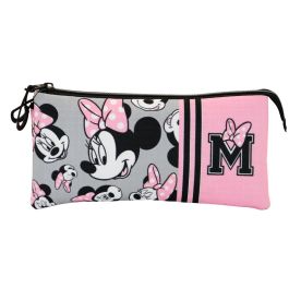 Estuche Portatodo Triple ECO Ribbons Disney Minnie Mouse Gris