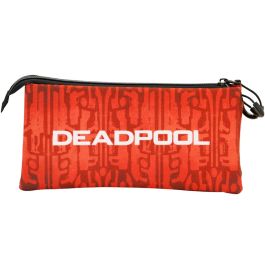 Estuche Portatodo Triple ECO Weapons Marvel Deadpool Rojo
