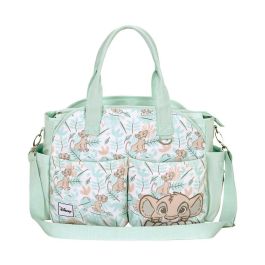 KARACTERMANIA Bolso de Maternidad El Rey León con Gran Apertura y Forro con 5 Bolsillos y Dispensador de Toallitas - 32x44x17cm