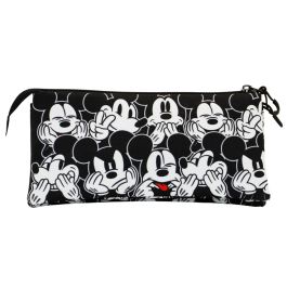 Estuche Portatodo Triple FAN Mess Disney Mickey Mouse Negro