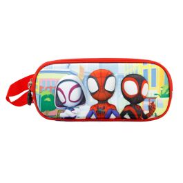 Estuche Portatodo 3D Doble Traffic Marvel Spiderman Azul