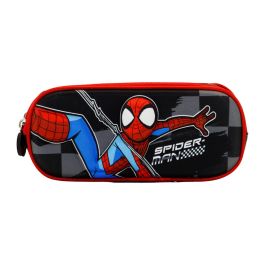 Estuche Portatodo 3D Doble Rally Marvel Spiderman Negro