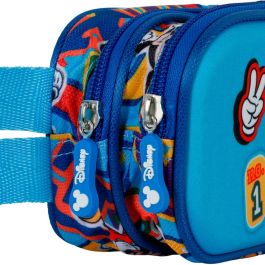 Estuche Portatodo 3D Doble Blissy Disney Mickey Mouse Azul