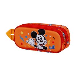 Estuche Portatodo 3D Doble Whisper Disney Mickey Mouse Naranja