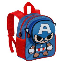 Mochila Pocket Bobblehead Marvel Capitán América Azul