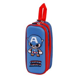 Estuche Portatodo 3D Doble Bobblehead Marvel Capitán América Azul