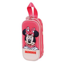 Estuche Portatodo 3D Doble Bobblehead Disney Minnie Mouse Rosa