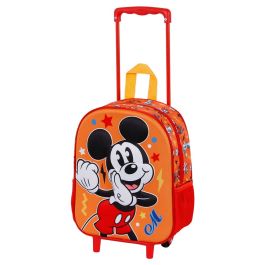 Mochila 3D con Ruedas Pequeña Whisper Disney Mickey Mouse Naranja