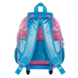 Mochila 3D con Ruedas Pequeña Rainbow Barbie Rosa