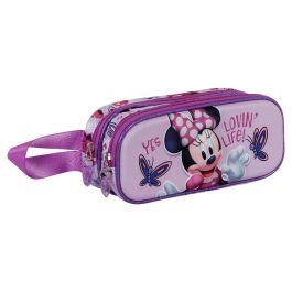 Estuche Portatodo 3D Doble Butterflies Disney Minnie Mouse Lila