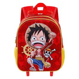 Mochila 3D con Ruedas Pequeña Luffy One Piece Rojo