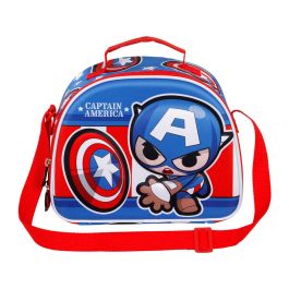 Bolsa Portamerienda 3D Let's go Marvel Capitán América Azul