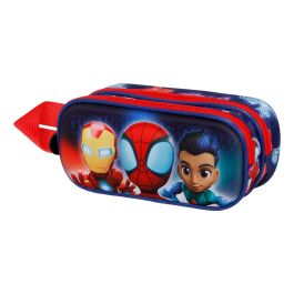 Estuche Portatodo 3D Doble Glow Marvel Spiderman Azul