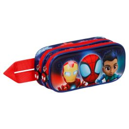 Estuche Portatodo 3D Doble Glow Marvel Spiderman Azul