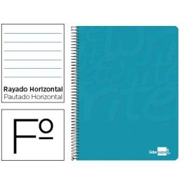 Cuaderno Espiral Liderpapel Folio Write Tapa Blanda 80H 60 gr Horizontal Con Margen Color Turquesa 10 unidades