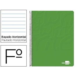 Cuaderno Espiral Liderpapel Folio Write Tapa Blanda 80H 60 gr Horizontal Con Margen Color Verde 10 unidades