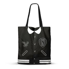 Bolsa de la Compra Shopping Bag Varsity Wednesday Miércoles Negro