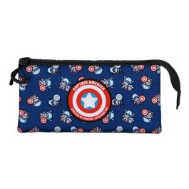 Estuche Portatodo Triple Brave Marvel Capitán América Azul