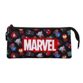 Estuche Portatodo Triple Chibi Marvel Los Vengadores Negro