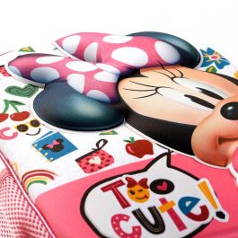 Disney Minnie Mouse Mochila 3D Relieve Frontal 'Too Cute' Preescolar Niña Rosa, 8.5 L, 31x26x11cm, con Bolsillos Laterales de Malla Disney Minnie Mouse Mochila 3D Relieve Frontal 'Too Cute' Preescolar Niña Rosa, 8.5 L, 31x26x11cm, con Bolsillos Laterales de Malla