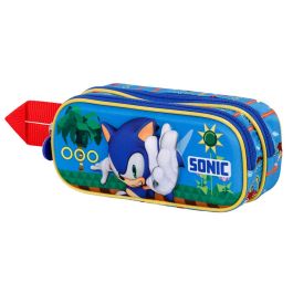 Estuche Portatodo 3D Doble Faster Sonic Azul