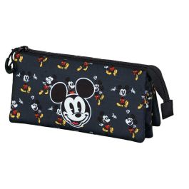 Estuche Portatodo Triple Looks Disney Mickey Mouse Negro