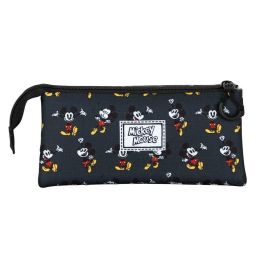 Estuche Portatodo Triple Looks Disney Mickey Mouse Negro